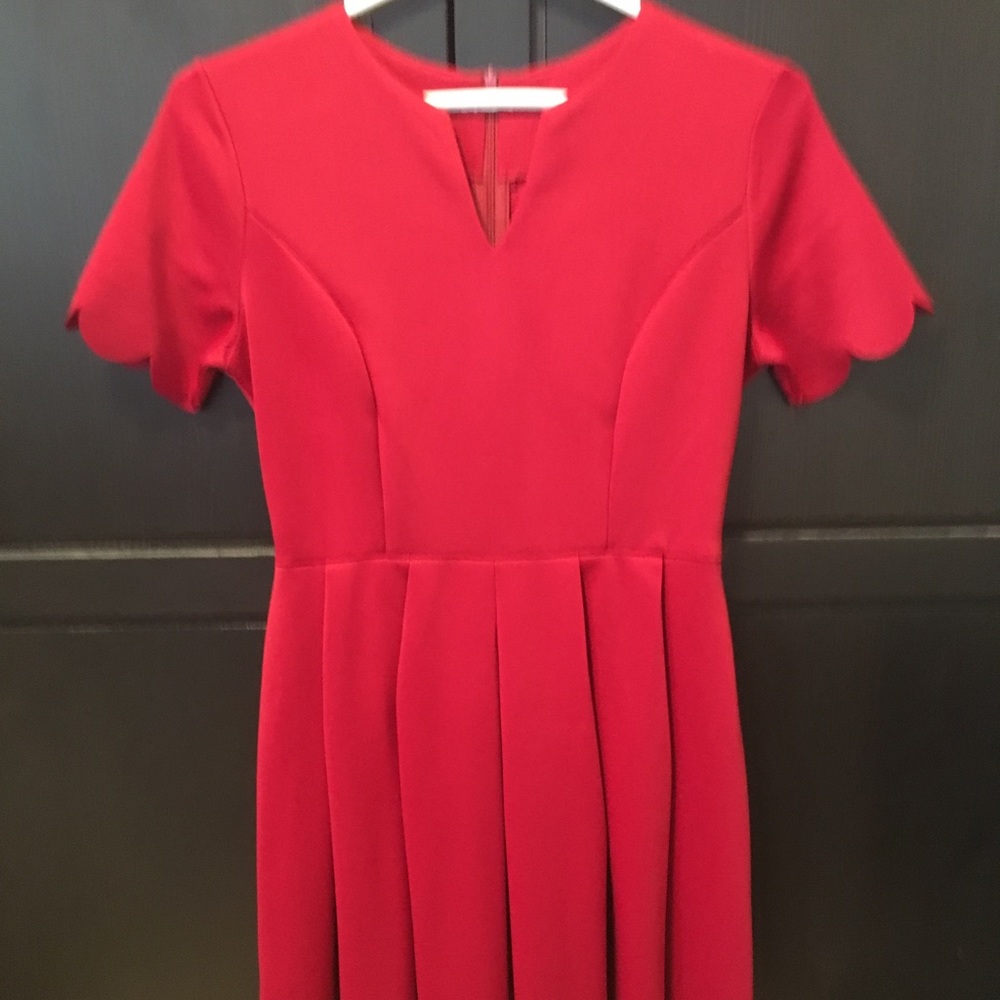 ❤️ SHEIN Scallop Sleeve/Hem Skater Dress